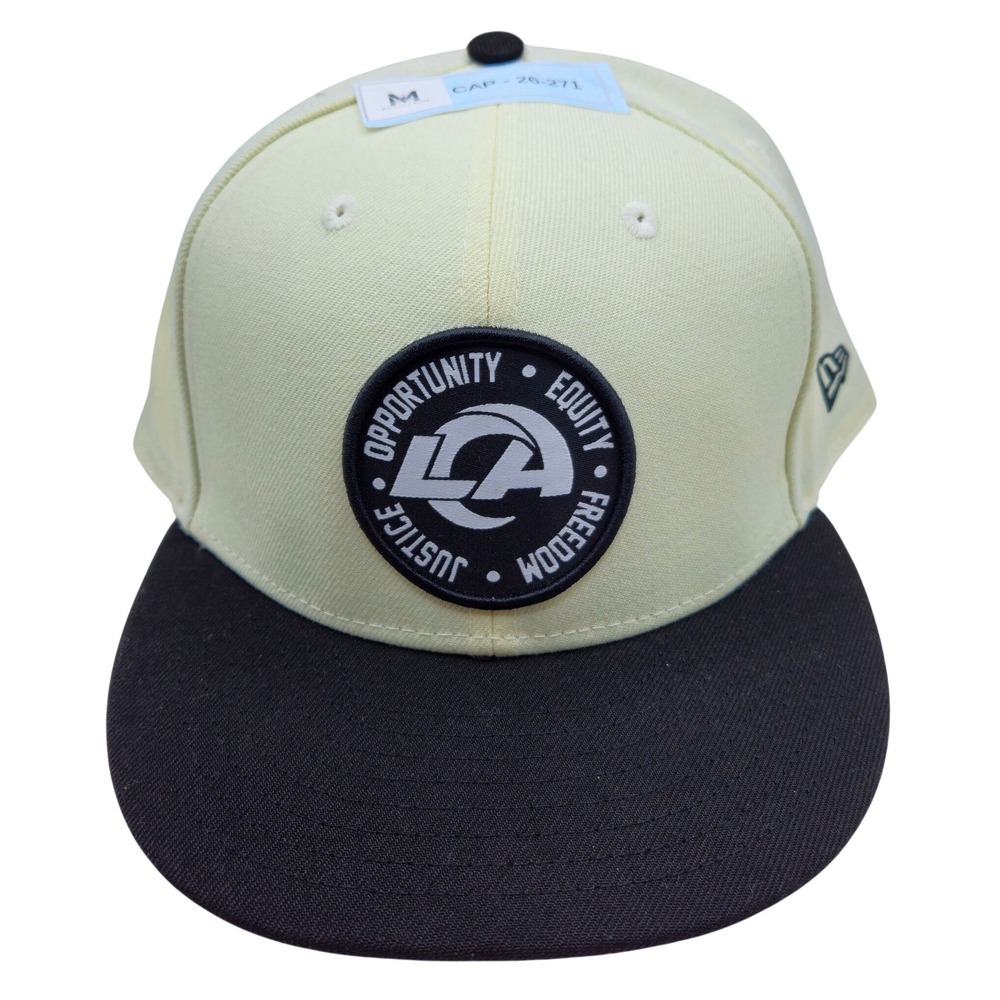 New Era 59FIFTY Los Angeles Rams NFL Inspire Change Fitted Size 8 Cream Black